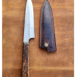 handmade n690 stainless steel chef knife – walnut wood kitchen cooking blade