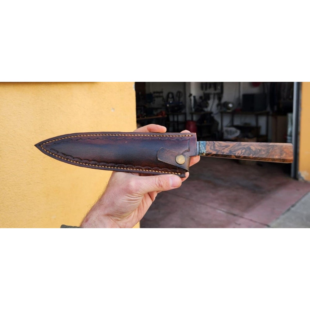 Handmade N690 Stainless Steel Chef Knife Walnut Wood Kitchen Cooking Blade 3