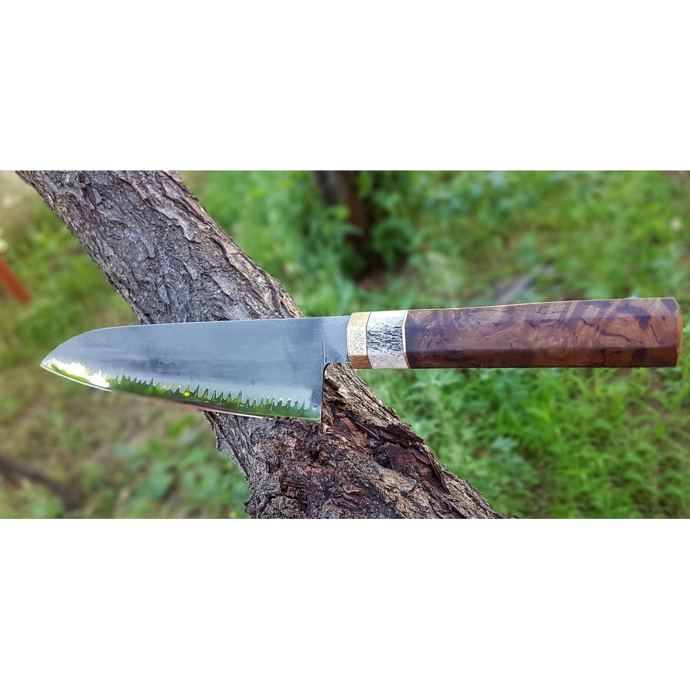 XL Kitchen Chef Knife With Rustic Stag Horn Wood Handle 3