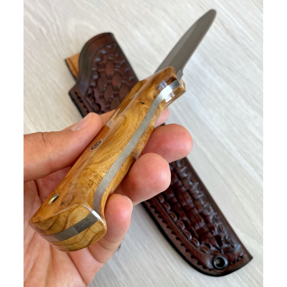 Premium Full Tang Woodworking Knife With N690 Steel Silverberry Handle Wedding GIFT 4