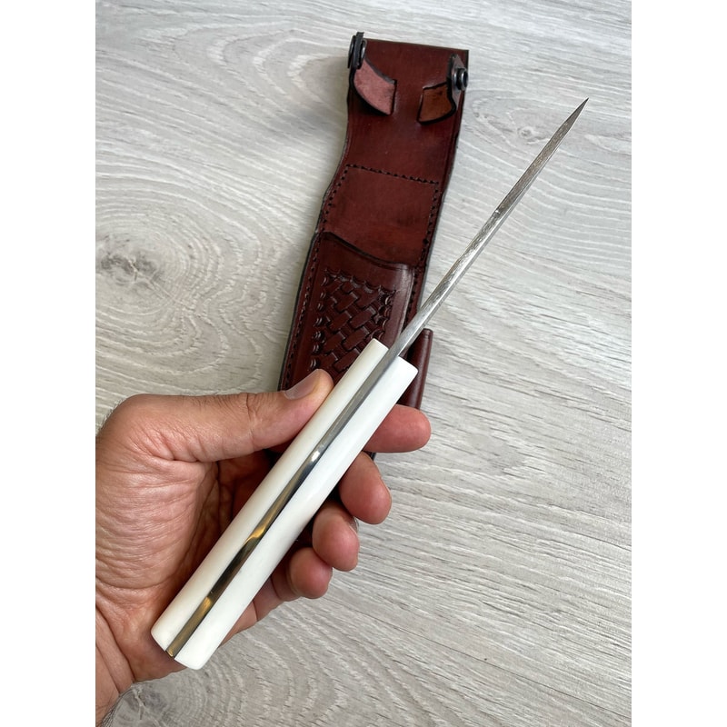Handmade Wood Carving Knife N690 Steel Bushcraft Knife With Silverberry Grip 1