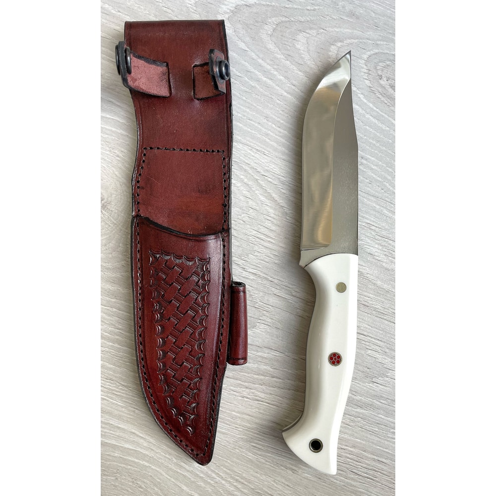 Handmade Wood Carving Knife N690 Steel Bushcraft Knife With Silverberry Grip 3