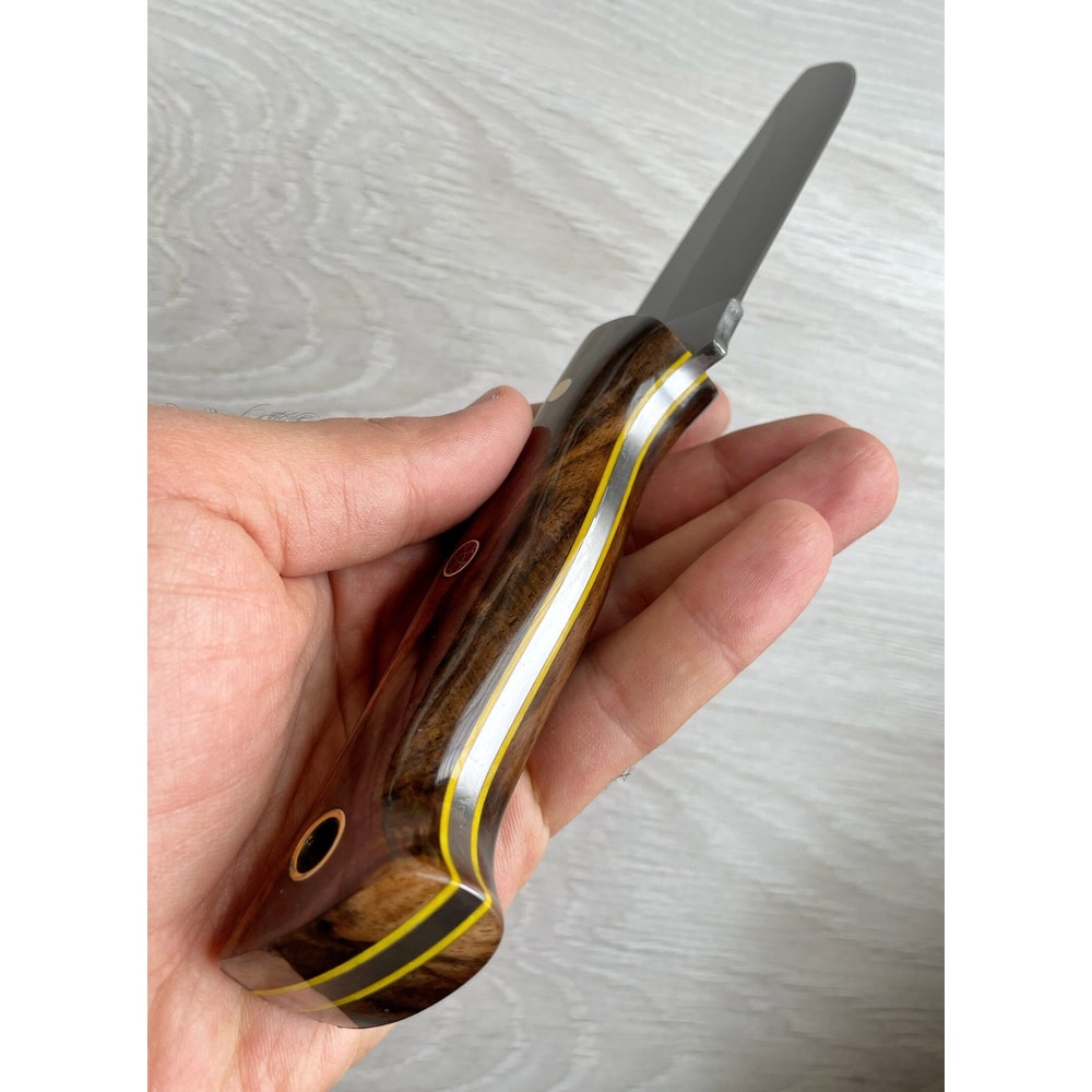 Classic Bowie Knife With Walnut Wood Handle For Camping Bushcraft 7
