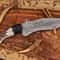 Handmade Damascus Bowie Knife With Tinted Camel Bone Handle 5