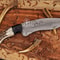 Unique Damascus Bowie Knife Camel Bone Handle Collector Gift For Outdoorsmen 6