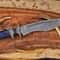 Handmade Damascus Bowie Knife Stainless Steel Blade Micarta Handle 1