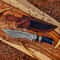 Handmade Damascus Bowie Knife Stainless Steel Blade Micarta Handle 0