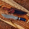 Handmade Damascus Bowie Knife Stainless Steel Blade Micarta Handle 0