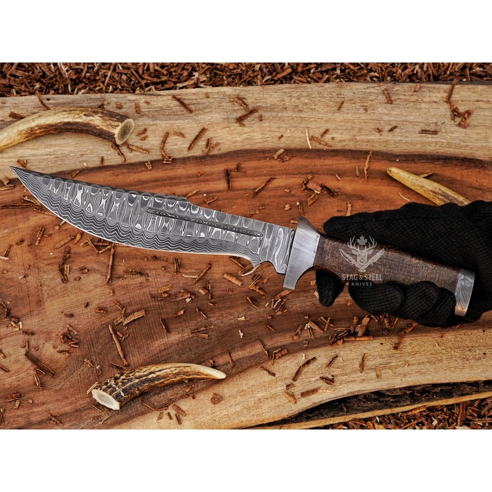 Handmade Damascus Bowie Knife Hunting Collectible Gift Knife 3