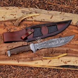 handmade damascus bowie knife hunting collectible gift knife