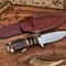 Handmade D2 Steel Hunting Knife Rosewood Stag Horn Camel Bone Handle 0
