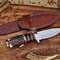 Handmade D2 Steel Hunting Knife Rosewood Stag Horn Camel Bone Handle 0