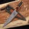 Handmade Copper Damascus Chef Knife With Resin Carbon Fiber Handle Kitchen Cutter 0