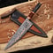 Handmade Copper Damascus Chef Knife With Resin Carbon Fiber Handle Kitchen Cutter 0