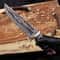 Copper Damascus Bowie Knife With Carbon Fiber Resin Handle Handmade Hunting Blade 4