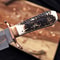 Copper Damascus Bowie Knife Full Tang With Stag Handle Handmade Hunting Knife 1