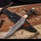 Copper Damascus Bowie Knife Full Tang With Stag Handle Handmade Hunting Knife 0