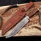 Handmade Copper Damascus Bowie Knife With Full Tang Stag Handle Hunting Blade 0