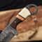 Damascus Cowboy Knife 4 Bull Cutter Blade With Pancake Leather Sheath Handmade Knife 2