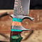 Handmade Damascus Bowie Knife With Double Guard Turquoise Resin Handle 4