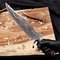 Custom Damascus Bowie Hunting Knife With Double Guard Turquoise Resin Handle 3