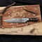 Custom Damascus Bowie Hunting Knife With Double Guard Turquoise Resin Handle 4