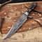 Custom Damascus Bowie Hunting Knife With Double Guard Turquoise Resin Handle 5