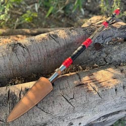 handcrafted ash wood spear 36 inch with engraved steel tip & leather wrap