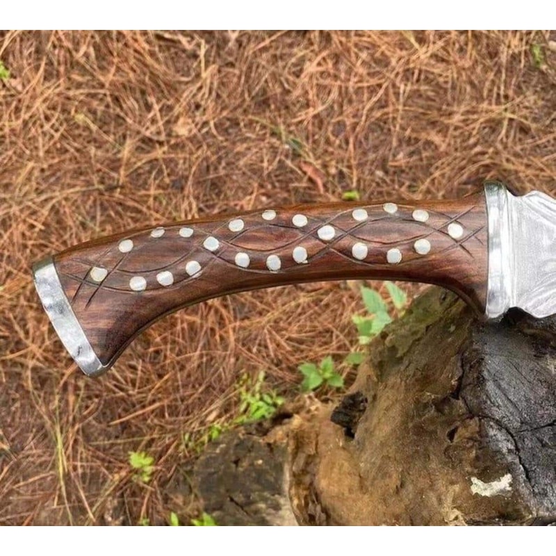 Handcrafted High Carbon Steel Khopesh Sword 30 With Rosewood Handle Leather Sheath 1