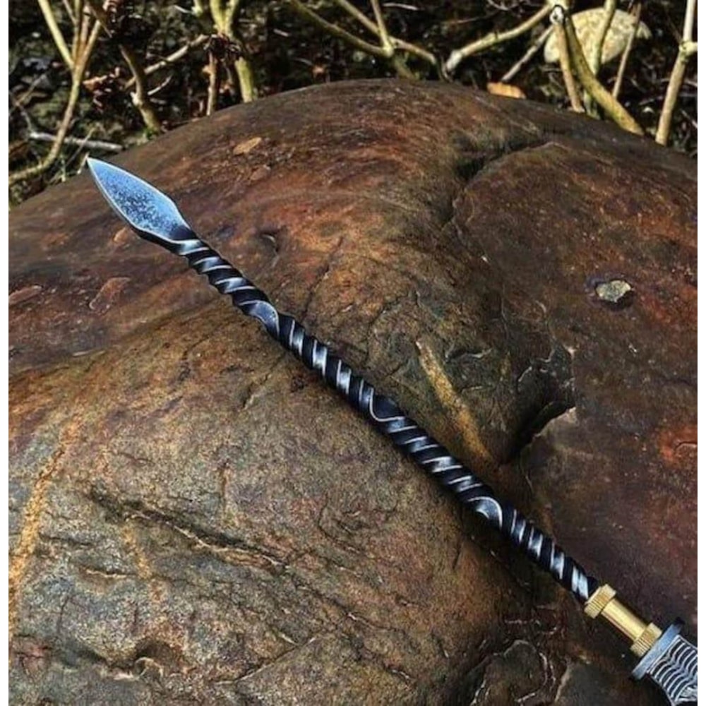 Hand Forged High Carbon Steel Hunting Spear 36 Outdoor Survival Display Piece 0