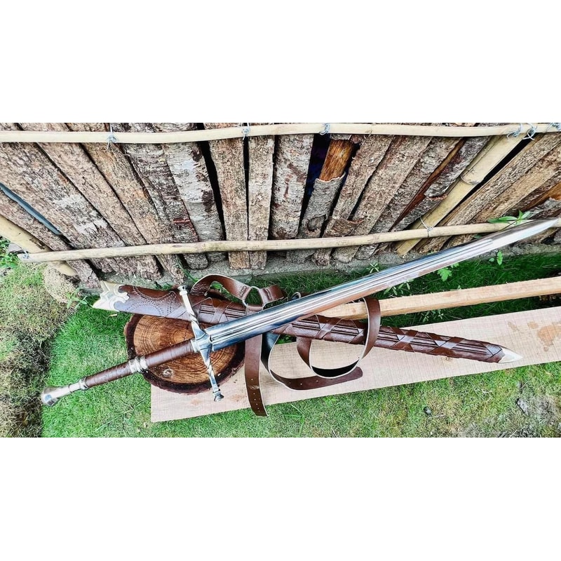 Medieval Carbon Steel Long Sword 40 Inch Handmade Collector Sword With Rosewood Handle 2