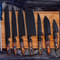 Artisan Chef Knife Set Dark Blade Kitchen Knives With Wood Handle And Carry Case 2