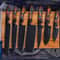 Artisan Chef Knife Set Dark Blade Kitchen Knives With Wood Handle And Carry Case 3