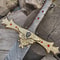 Hand Forged Damascus Style Sword With Silver Finish Handle And Leather Scabbard 1