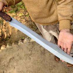 handmade fixed blade knife with leather sheath & custom wood handle collector knife