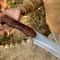 Handmade Fixed Blade Knife With Leather Sheath Custom Wood Handle Collector Knife 2