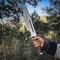 Handmade High Carbon Steel Bowie Knife 18 With Rosewood Handle Leather Sheath 2