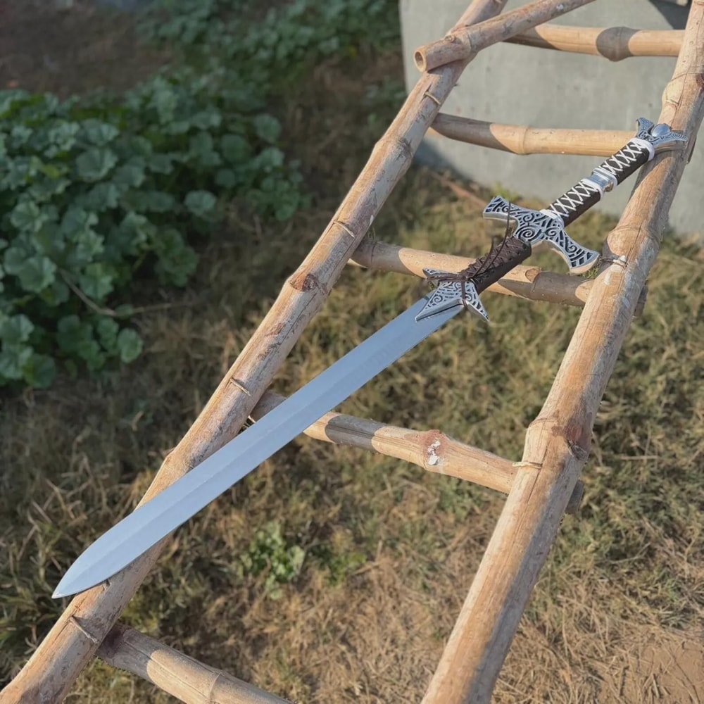Handmade High Carbon Steel Fantasy Sword 36 With Leather Wrapped Handle Display Piece 6