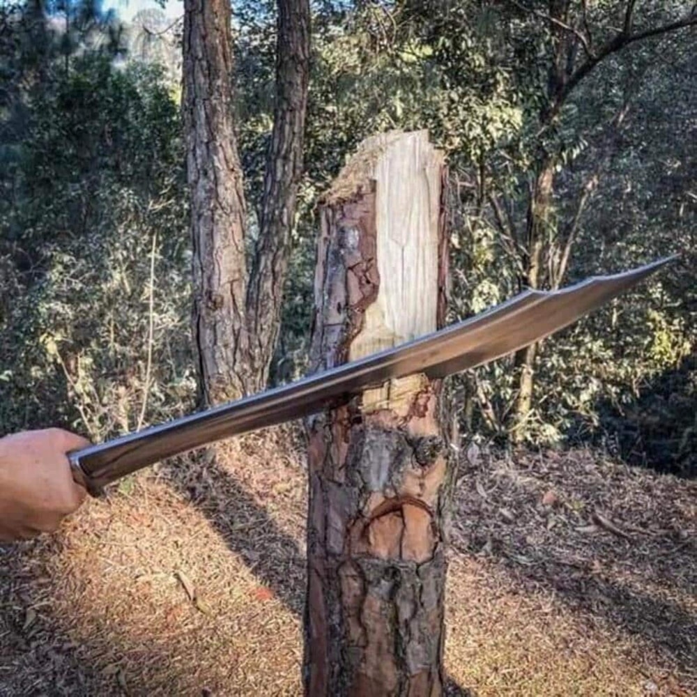 Handmade High Carbon Steel Short Sword 24 With Rosewood Handle Leather Sheath 3
