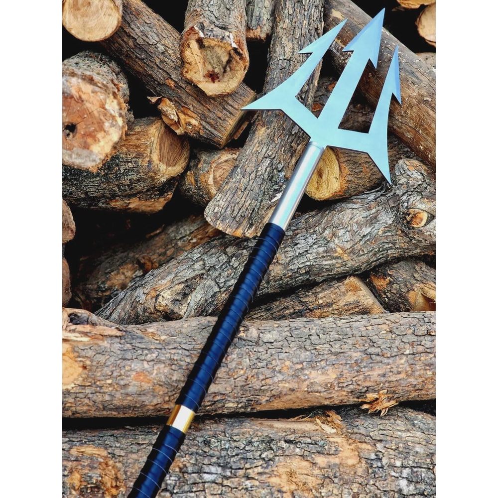 Handmade High Carbon Steel Spear 50 With Rosewood Handle Leather Wrap Brass Accents 4
