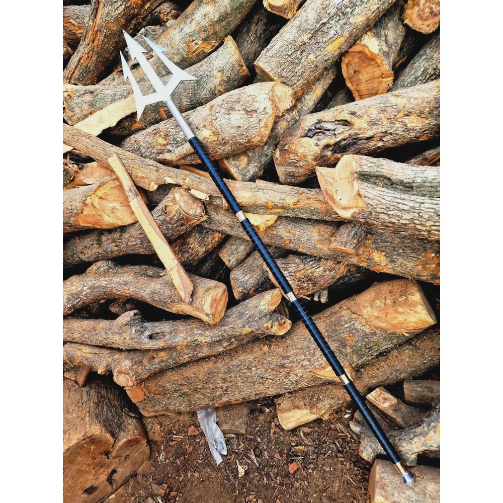 Handmade High Carbon Steel Spear 50 With Rosewood Handle Leather Wrap Brass Accents 8
