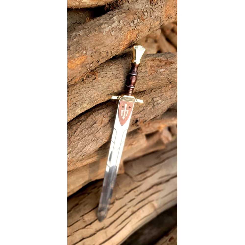 Handmade High Carbon Steel Sword 34 With Rosewood Handle Brass Accents Leather Sheath 5