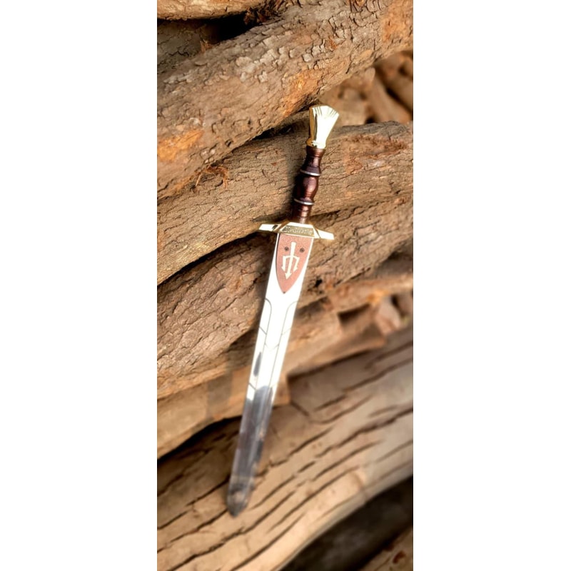 Handmade High Carbon Steel Sword 34 With Rosewood Handle Brass Accents Leather Sheath 5