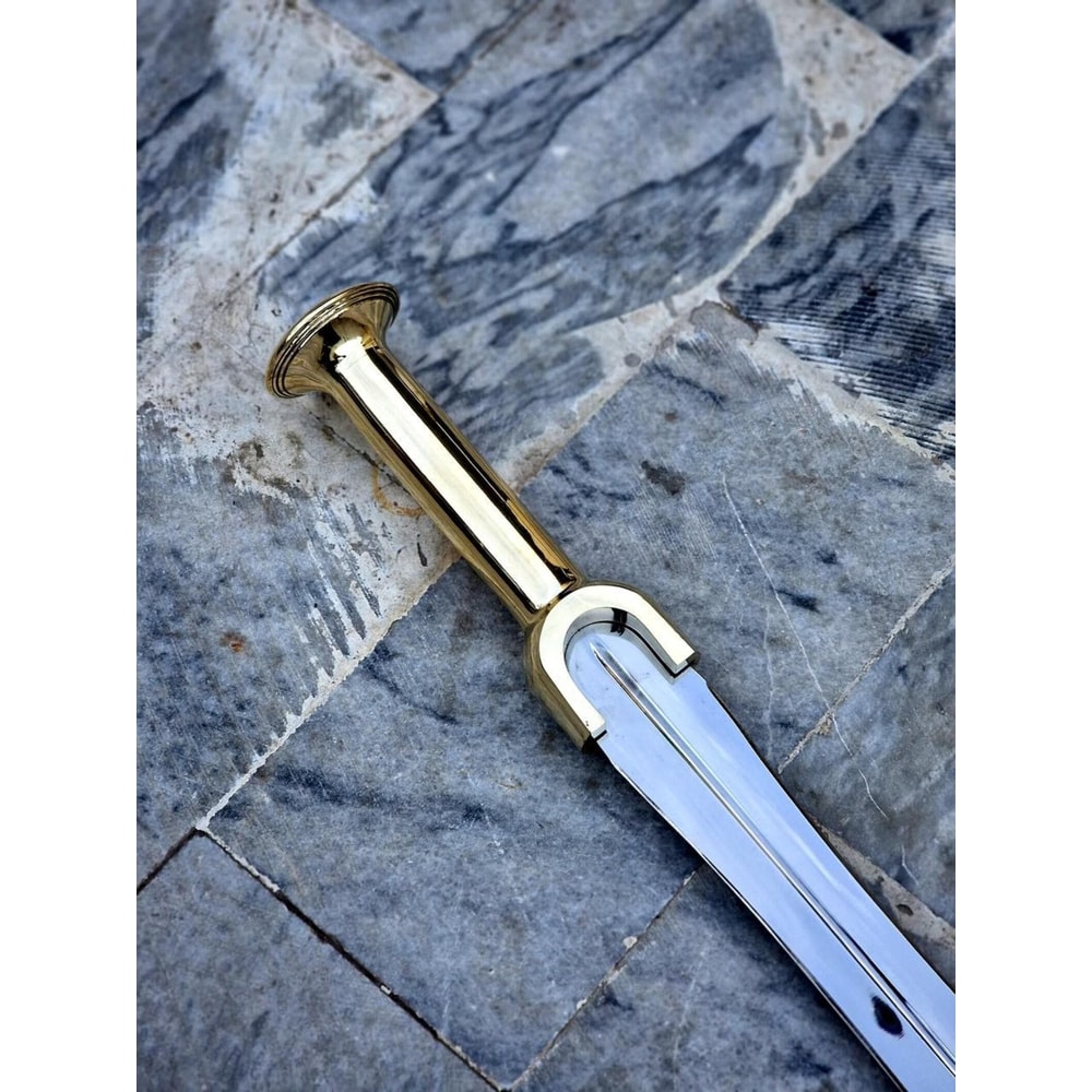 Handmade High Carbon Steel Sword 36 With Brass Handle Leather Sheath Display Piece 2