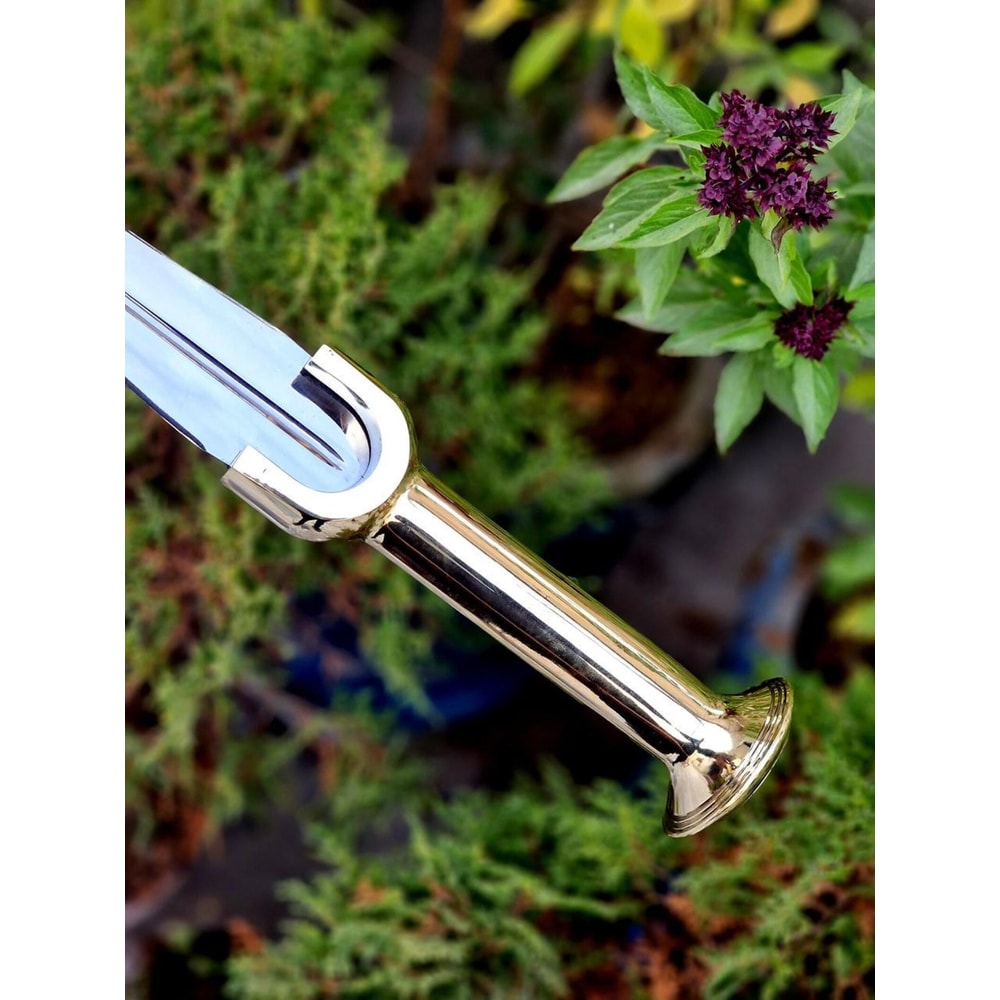 Handmade High Carbon Steel Sword 36 With Brass Handle Leather Sheath Display Piece 5