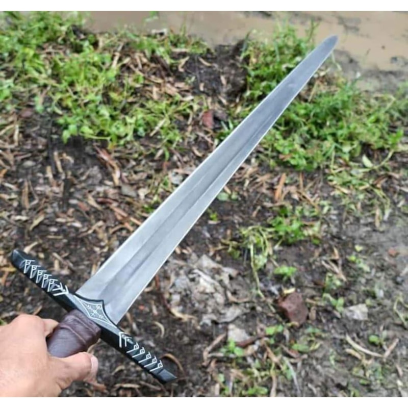 Handmade High Carbon Steel Sword 36 With Rosewood Leather Handle Decorative Collectible 3