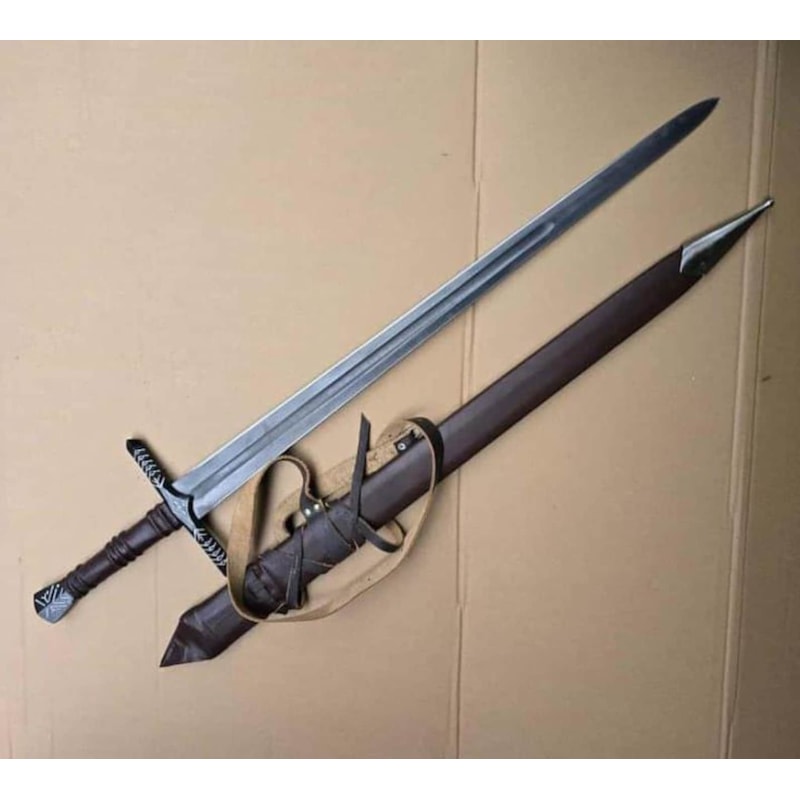 Handmade High Carbon Steel Sword 36 With Rosewood Leather Handle Decorative Collectible 4