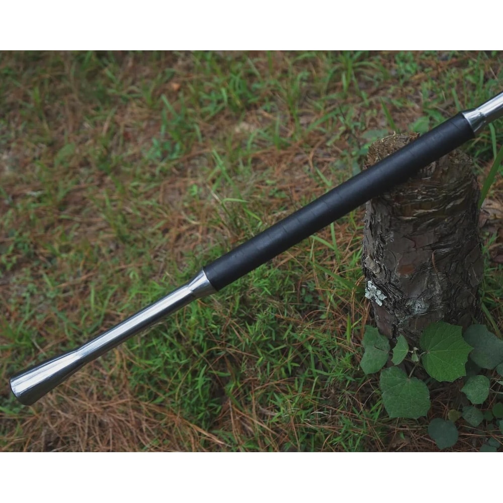 Handmade High Carbon Steel Viking Spear 35 With Leather Handle Silver Clip 1