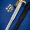 Medieval Style Spartan Dagger Polished Steel Blade With Brass Guard Leather Scabbard 0