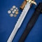 Medieval Style Spartan Dagger Polished Steel Blade With Brass Guard Leather Scabbard 0